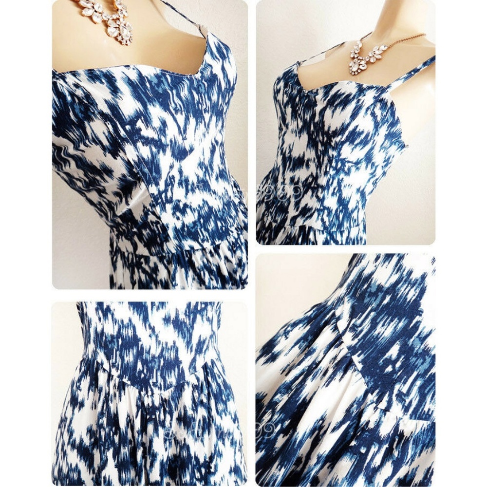 Last☝️ Blue Sweetheart Bohemian Print Cute Romper - Picture 4 of 8